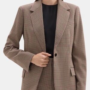 Theory Checked Plaid Blazer